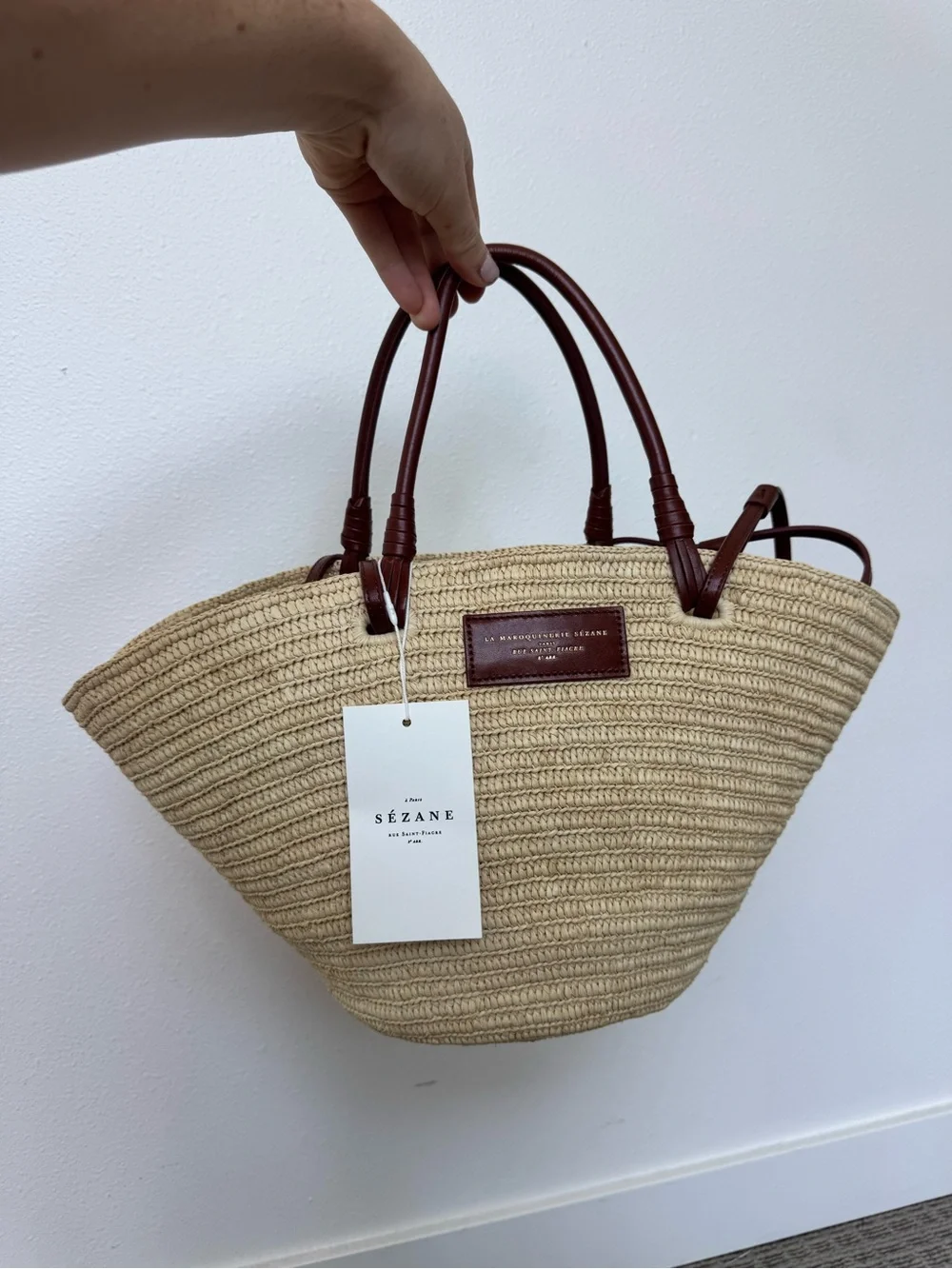Sézane NWT Justine basket bag - Raffia - Picture 4 of 11